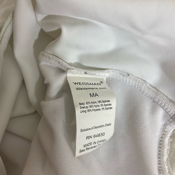 Weissman Asymmetrical Mock Neck Dress Dance Costume Bruises 12994 White Size M - Picture 8 of 11